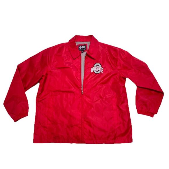 Ohio State Buckeyes Jacket XL Red OSU Zip Carl Banks Windbreaker Vintage Style - Picture 2 of 11